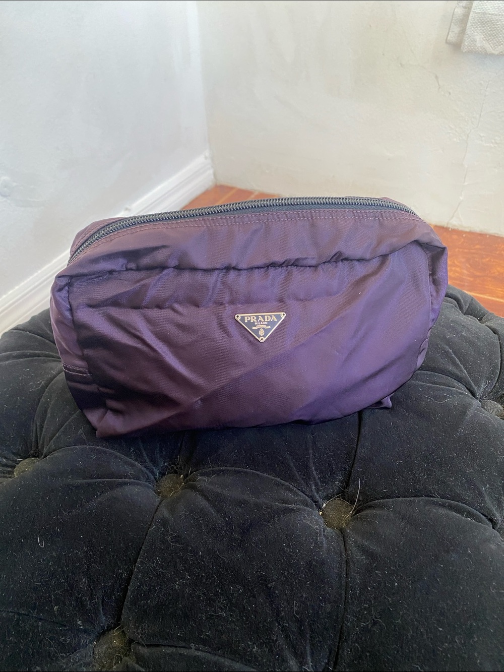 Prada Nylon Travel Toiletry Pouch in Deep Purple